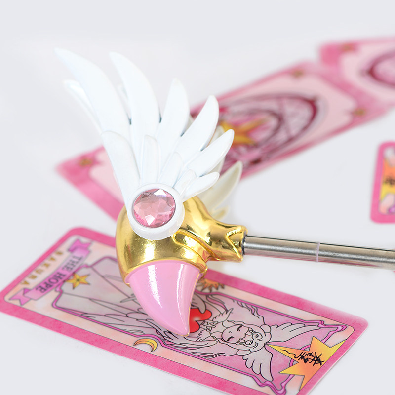 Magic Tricks - คาร์ดแคปเตอร์ ซากุระ บีร์ดเฮด ไมค์เมจิกแวนด์ขนาดกลาง สีชมพู แบบยืดหดได้
