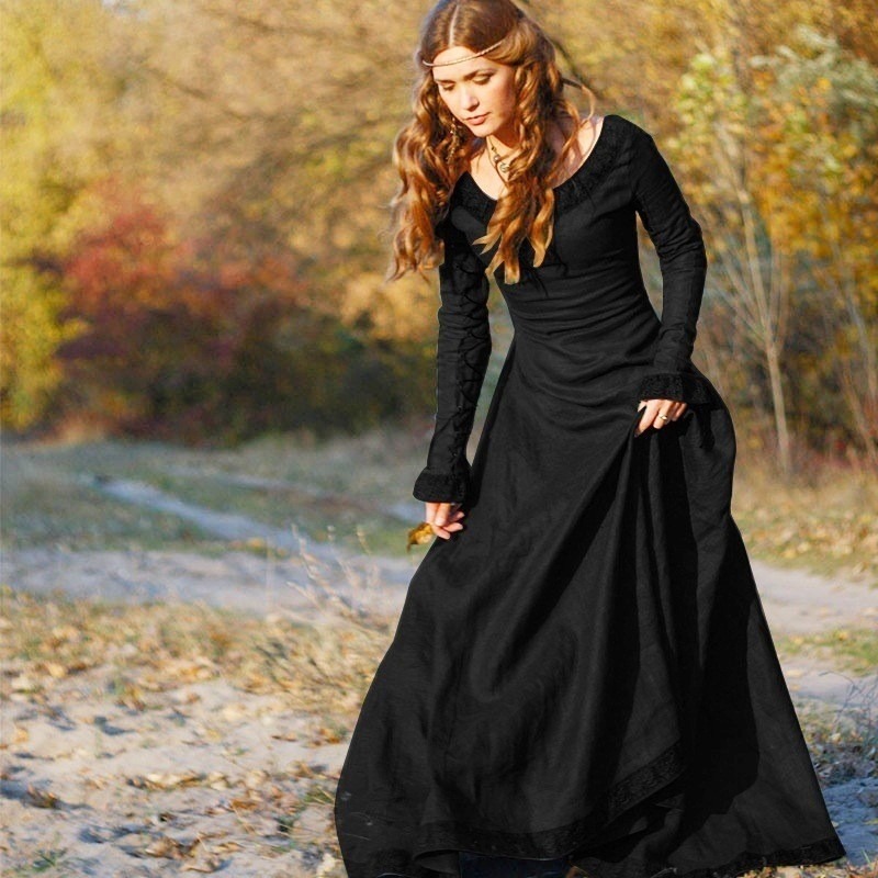 ชุดเดรสยาวสไตล์ยุคกลางสำหรับผู - Medieval Renaissance Dress Women บทวิจารณ์และราคา