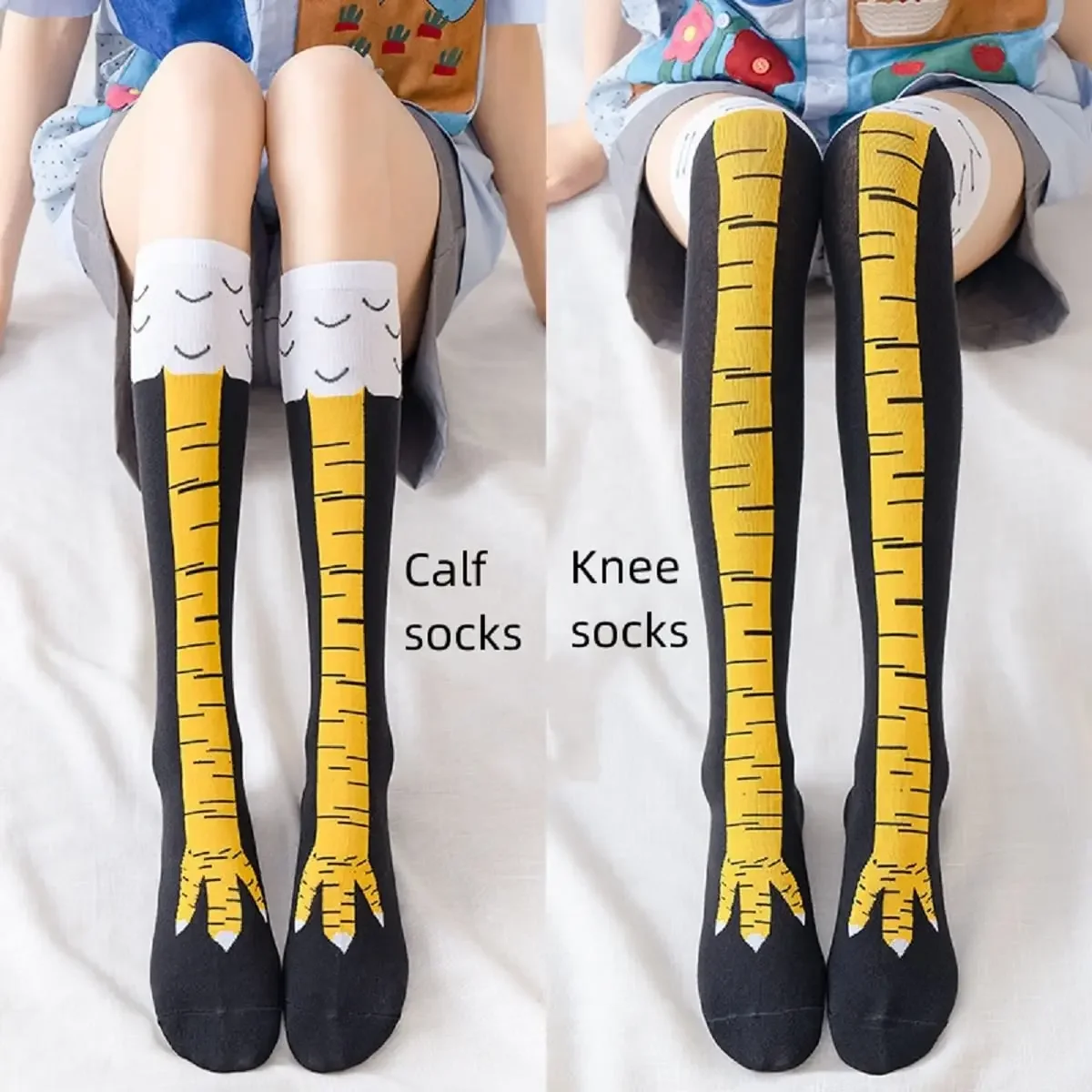 ถุงเท้ายาวลายเท้าไก่สำหรับผู้ห - Funny Chicken Leg Socks บทวิจารณ์และราคา