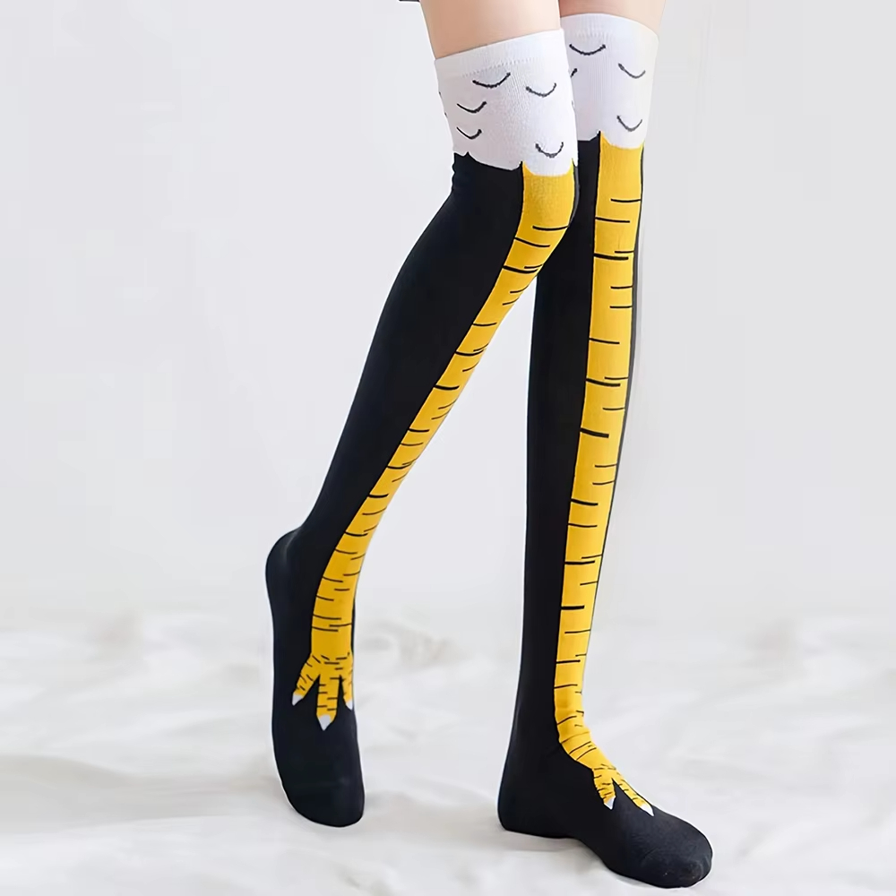 ถุงเท้ายาวลายเท้าไก่สำหรับผู้ห - Funny Chicken Leg Socks บทวิจารณ์และราคา