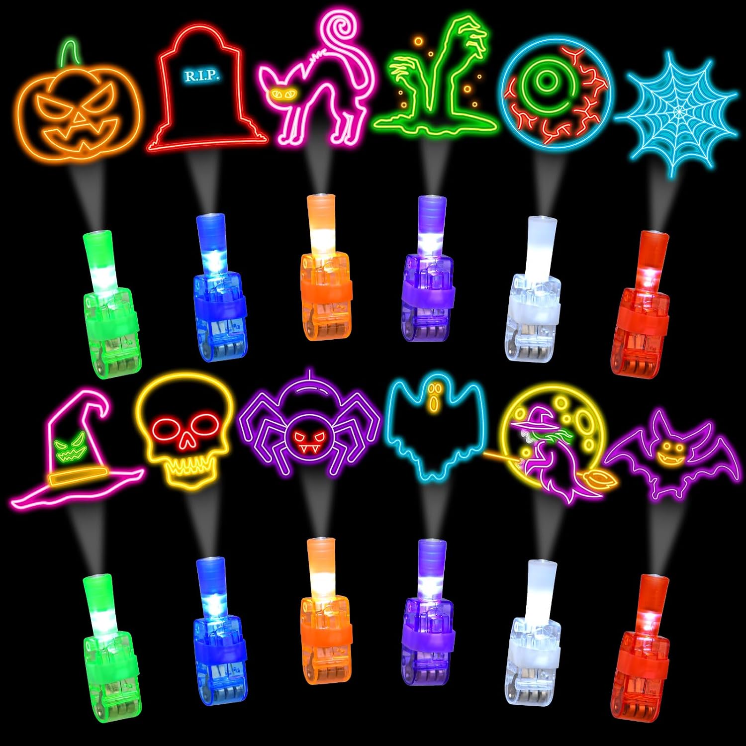 ไฟฉายโปรเจคเตอร์ลายนิ้วมือฮาโล - Glow In The Dark Party Glasses บทวิจารณ์และราคา