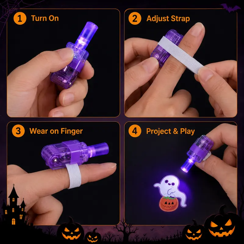 ไฟฉายโปรเจคเตอร์ลายนิ้วมือฮาโล - Glow In The Dark Party Glasses บทวิจารณ์และราคา